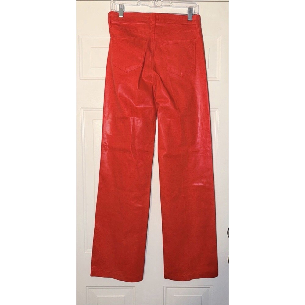 L’AGENCE Red Coated High Rise Wide Leg‎ Jeans NWT. Sz 27 - Picture 2 of 14